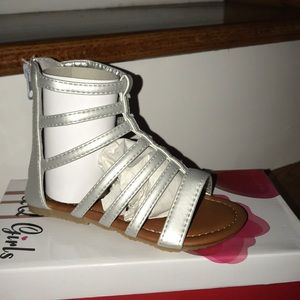 Brand new silver gladiator sandals